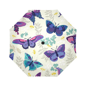 Abstract Butterfly Seamless Vintage Flower Pattern Auto-Foldable Umbrella (Model U04)