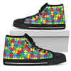 Autism Awareness High Tops Sneaker, Hippie, Multi Colored, Canvas Shoes,High Quality,Spiritual, Boho,All Star,Custom Shoes,Womens High Top
