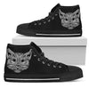Black And White Cat High Quality High Top Shoes,Handmade Crafted,All Star,Custom Shoes,Womens High Top,Bright Colorful,Mandala shoes