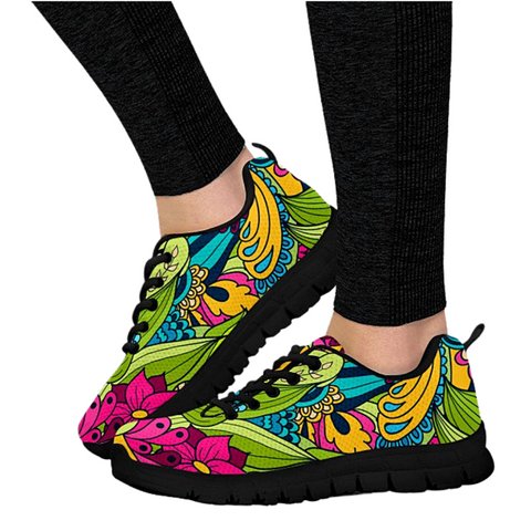 Image of Bright Colorful Flower Athletic Sneakers,Kicks Sports Wear, Shoes Shoes,Running Shoes,Training Shoes, Kids Shoes, Casual Shoes, Top Shoes
