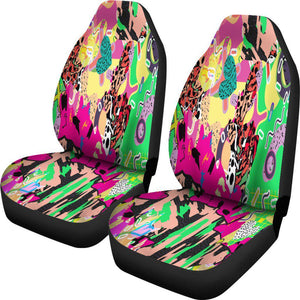 Colorful Abstract Animal Print Car Seat Covers,Car Seat Covers Pair,Car Seat Protector,Car Accessory,Front Seat Covers,Seat Cover for Car