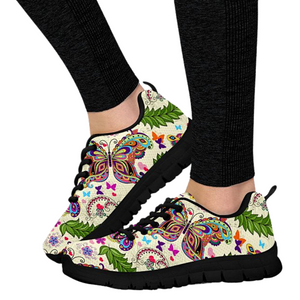 Colorful Butterfly Floral Athletic Sneakers,Kicks Sports Wear, Mens, Womens, Low Top Shoes, Casual Shoes, Custom Shoes, Shoes Shoes