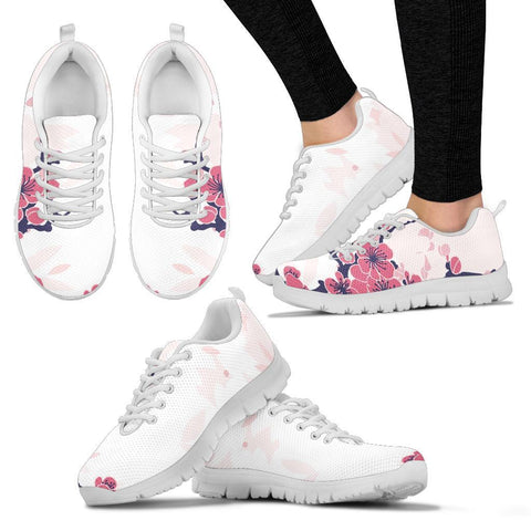 Image of Pink Floral Sakura Branch Womens Sneaker, Colorful Womens, Low Top Shoes, Mens, Shoes,Training Shoes, Kids Shoes, Top Shoes,Running Shoes