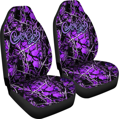 Image of Purple Country Girl Car Seat Covers,Car Seat Covers Pair,Car Seat Protector,Car Accessory,Front Seat Covers,Seat Cover for Car