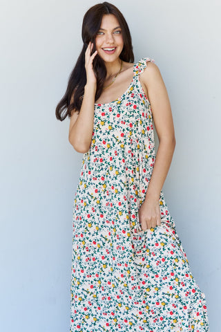 Image of Doublju In The Garden Ruffle Floral Maxi Dress in Natural Rose