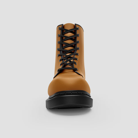 Image of Contrast Single-Welt Stitching Canvas Boots, Fashionable Footwear, Trendy Boots, High-Quality Material, Comfortable Wear, Stylish Design