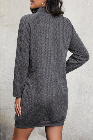 Image of Cable-Knit Mock Neck Dress