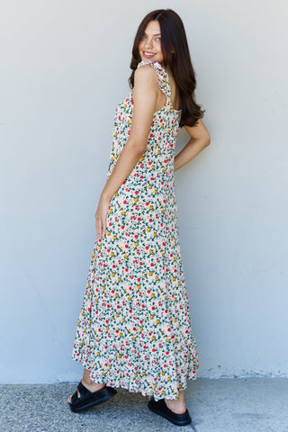 Image of Doublju In The Garden Ruffle Floral Maxi Dress in Natural Rose