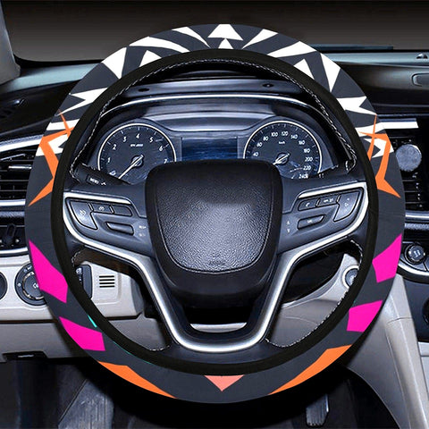 Image of Colorful Boho Chic Bohemian Aztec Streaks Steering Wheel Cover, Car Accessories,
