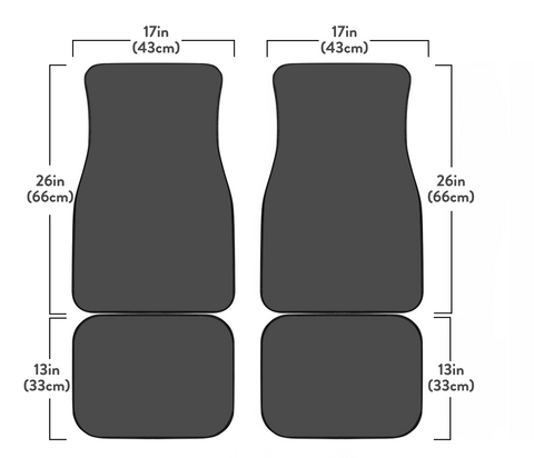 Image of Black Mini Stars Car Mats Back/Front, Floor Mats Set, Car Accessories