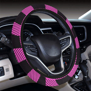 Pink And Black Plaid Steering Wheel Cover, Car Accessories, Car decoration,
