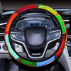 Abstract Rainbow Colorful Tiles Mozaic Pattern Steering Wheel Cover, Car
