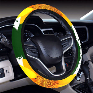 Sunflowers Floral Flowers Yellow Steering Wheel Cover, Car Accessories, Car
