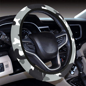 Black Grey Camouflage Steering Wheel Cover, Car Accessories, Car decoration,