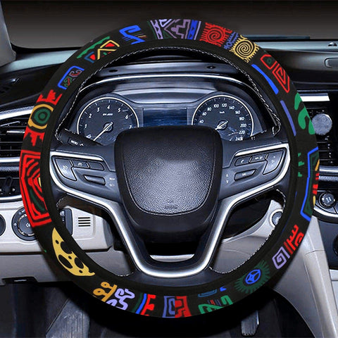 Image of Abstract Ethnic Pattern Steering Wheel Cover, Car Accessories, Car decoration,