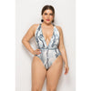 Snake Print Sexy One Piece Plus Size Swimsuit