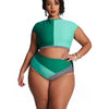 Multicolored Patchwork Two Piece Bikini Plus Size Swimsuit