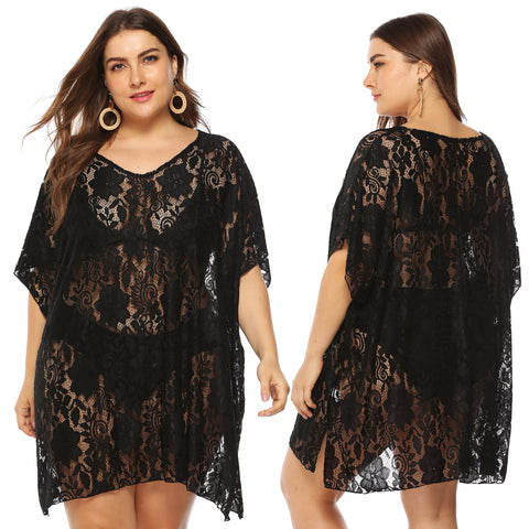 Image of Lace See Through Cover Up Beach Dress