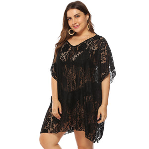 Lace See Through Cover Up Beach Dress