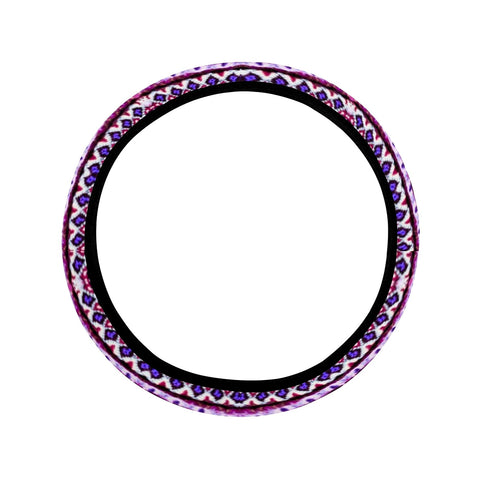 Image of Purple Persian Ethnic Aztec Boho Chic Bohemian Pattern Steering Wheel Cover, Car