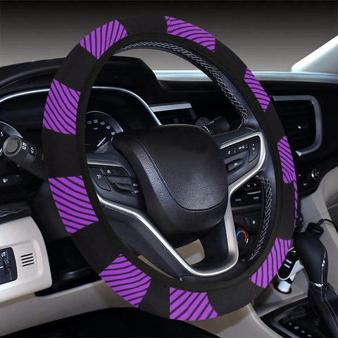 Image of Plaid Purple Steering Wheel Cover, Car Accessories, Car decoration, comfortable