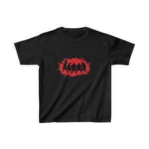 Red And Black Ninja Samurai Warriors Kids Heavy Cotton Tshirt