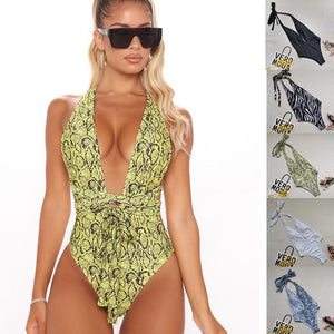 One Piece Animal Printed Plus Size Swimsuit