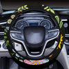 Birds And Flowers Floral Pattern Steering Wheel Cover, Car Accessories, Car decoration, comfortable grip & Padding, car decor
