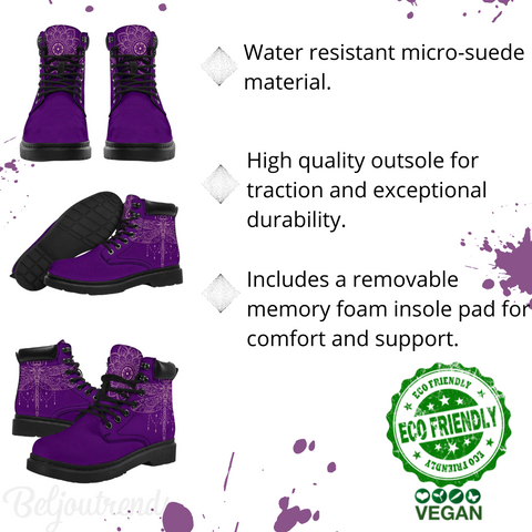 Image of Black Colorful Paint, All Season Boots, Suede Vegan, Winter Boots, Casual Boots,