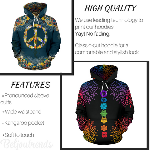 Image of Floral Rose Bloom, Hoodies For Women, Oversize Hoodie, Hippie, Multi Colored,