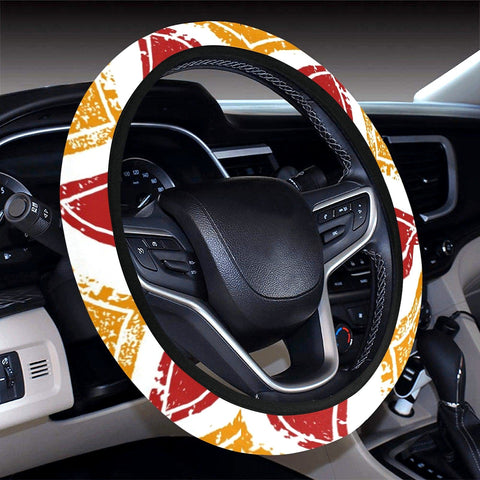 Image of Colorful Triangles Bohemian Pattern Boho Chic Steering Wheel Cover, Car