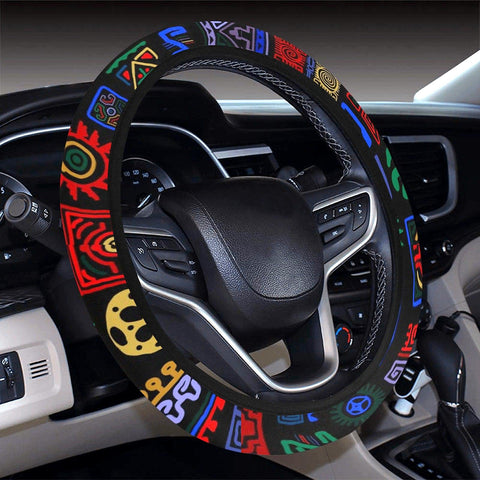 Image of Abstract Ethnic Pattern Steering Wheel Cover, Car Accessories, Car decoration,