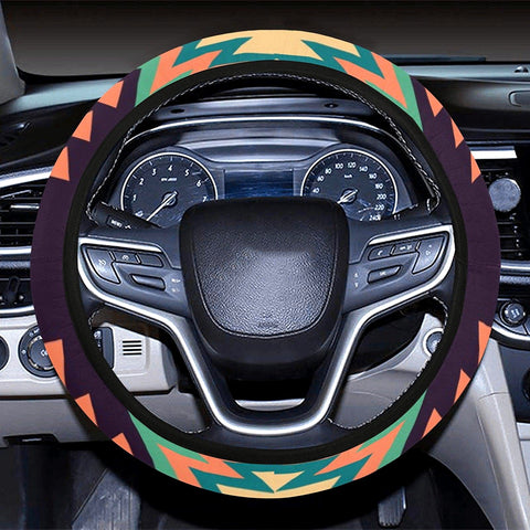 Image of Colorful Ethnic Bohemian Pattern Boho Chic Aztec Steering Wheel Cover, Car