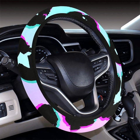 Image of Abstract Leopard Print Steering Wheel Cover, Car Accessories, Car decoration,