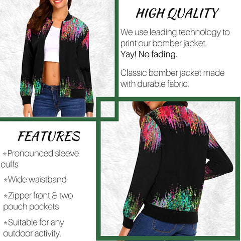 Funky Patterns In Candy - Women'S Bomber Jacket