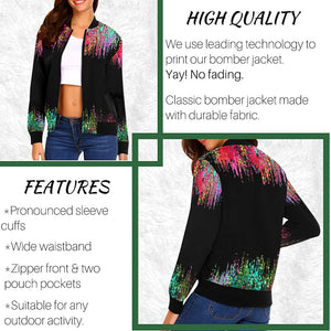 Funky Patterns In Candy , Women'S Bomber Jacket