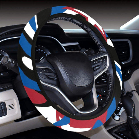 Image of Patriotic Camouflage Red White And Blue With Stars American Pride Steering Wheel