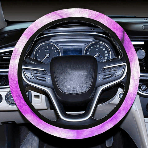 Image of Purple Grunge Tie Dye, Abstract Art Steering Wheel Cover, Car Accessories, Car