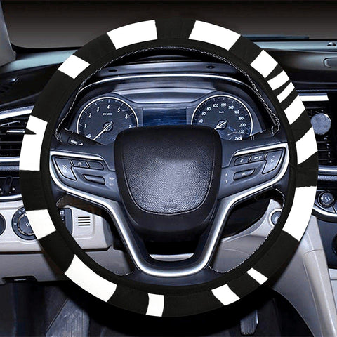 Image of Black White Stripe Zebra Steering Wheel Cover, Car Accessories, Car decoration,