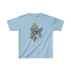 Floral Geometric Butterfly Kids Heavy Cotton Tshirt