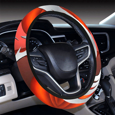 Image of Red 3D Floral Pattern Steering Wheel Cover, Car Accessories, Car decoration,