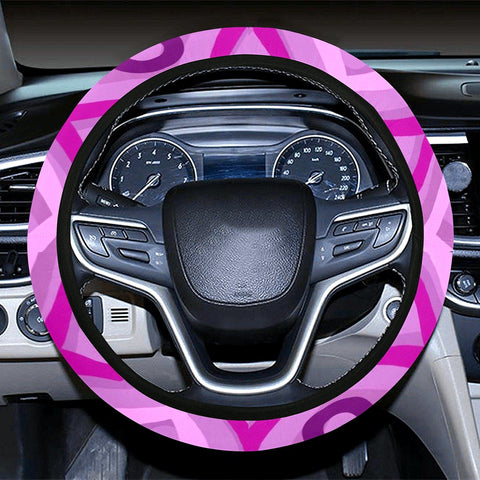 Image of Pink Purple Ethnic Aztec Boho Chic Bohemian Pattern Steering Wheel Cover, Car