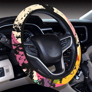 Abstract Snake Skin Orange Red Steering Wheel Cover, Car Accessories, Car