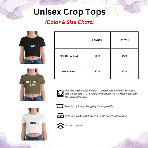 Image of Unicorn Women’S Crop Tee, Fashion Style Cute crop top, casual outfit, Crop Top