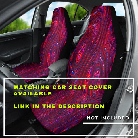Image of Red Purple Marble Texture Backseat Pet Covers , Abstract Art Car Accessories,