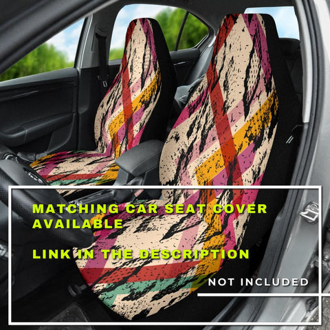 Image of Snake Skin Pattern Car Seat Covers , Orange Red Abstract Design, Backseat Pet