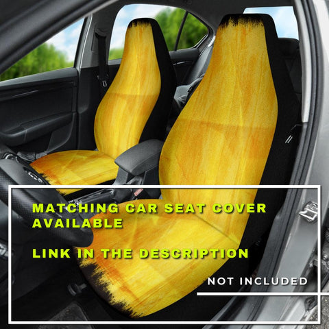 Image of Yellow Wave Grunge Design Car Seat Covers , Abstract Art, Backseat Pet