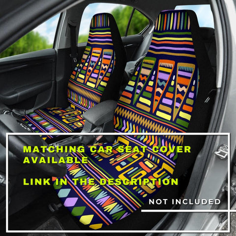 Image of African Tribal aztec abstract Car Mats Back/Front, Floor Mats Set, Car