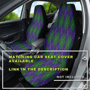 Classic Argyle Pattern Car Seat Covers , Abstract Art, Backseat Pet Protectors,