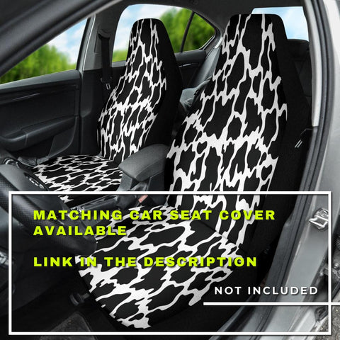 Image of Fun Black Cow Print Car Seat Covers , Abstract Art, Backseat Pet Protector,